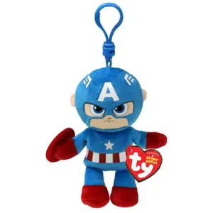 Peluche Ty Marvel Beanie Babies Soft Porte-clés Captain America