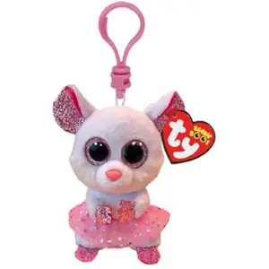 Comparateur de prix : Porte-clés en peluche Ty Beanie Boo's Clip Nina la Souris