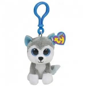Peluche Ty - Slush Le Chien - Format Porte-clés - Fourrure Douce - Gris Gris pas cher