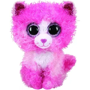 Peluche TY Beanie Boos Reagan Chat 15cm - Rose et Blanc