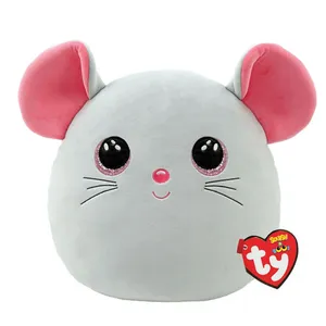 Comparateur de prix : Peluche Ty Squish A Boos Small Catnip La Souris Gris et Rose