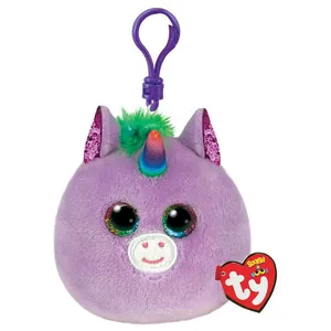 Comparateur de prix : Porte-clés en peluche Ty Squish a boos Rosette La Licorne Rose 8 cm