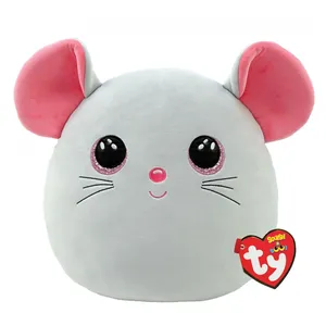 Peluche Ty Squish A Boos Medium Catnip La souris Gris et Rose pas cher
