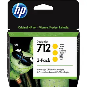 Comparateur de prix : HP 712 - pack de 3 - jaune - original - DesignJet - cartouche d'encre