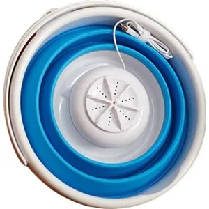 SODIAL Mini Portable Ultrasonic Turbine Machine À Laver Pliable Seau Type USB Blanchisserie Lessiveuse Nettoyant Pour Le Voyage À LaVendu parcdiscount