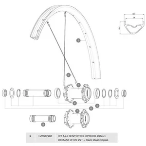 Mavic Rayon Deemax Dh 29 J-bent 14 Unités 298 mmVendu parbikeinn
