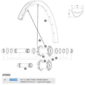 Mavic Rayons Deemax Dh 27.5 J-bent 14 Unités pas cher