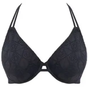 Haut de maillot de bain bretelle nouée au cou - Noir pas cher