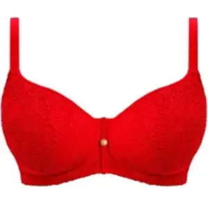 Haut de maillot de bain décolleté en coeur paddé femme Freya Nomad Nights Rouge 100F AS205403LAA pas cher
