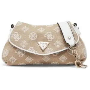 Comparateur de prix : GUESS Beyza Flap Shoulder Bag White Logo