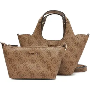 GUESS Calista 2 in 1 Mini Tote Latte Logo pas cher
