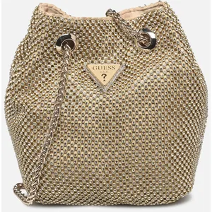 Sac de soirée - GUESS - Zalina Mini Pouch - Beige - Doré - 14x15x10 cm pas cher