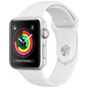 Apple Watch 3 - 42 - Alu argent / Bracelet Sport Blanc pas cher