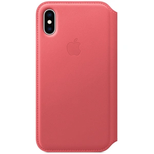 Apple Étui folio en cuir (pour iPhone XS) - Rose pivoine