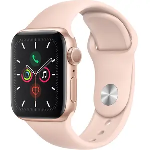 Apple Watch 5 - 40 - Alu or / Bracelet Sport Rose des sables pas cher