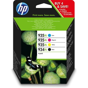 Comparateur de prix : HP 934XL High Yield Black/935XL Cyan/Magenta/Yellow 4-pack Original In...