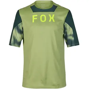 Maillot manches courtes fox defend taunt vert pas cher