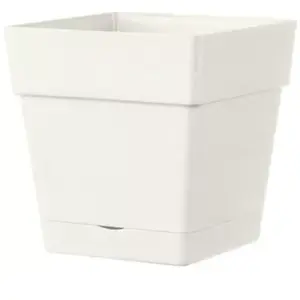 Pot carré à réserve d'eau plastique Deroma Save R blanc 17 x 17 x h.17... pas cher