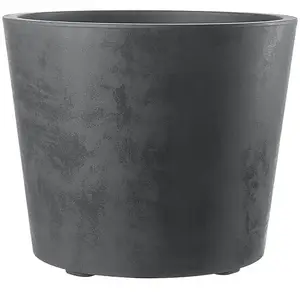 Vase plastique gris anthracite 59 cm Deroma avec réserve d'eau pas cher