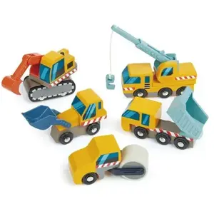 Tender Toys chariots de construction jeu de bois 5 pièces pas cher