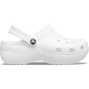 Crocs Femme Classic Platform Clog W Sabots, White, 33/34 EU pas cher