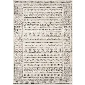 Surya - Tapis Scandinave Bohème Blanc/Noir 152x213 cm pas cher