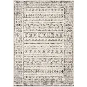 Surya Tapis scandinave bohème blanc noir 200x275 cm OLIMPIA pas cher