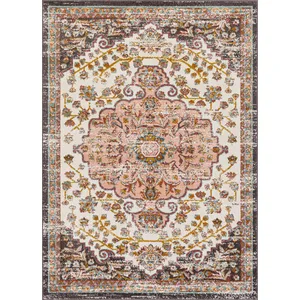 Tapis Vintage Oriental Rose/Blanc 200x275 cm - Surya pas cher