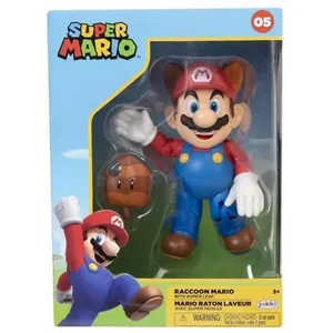 Comparateur de prix : JAKKS PACIFIC Figurine - - Super Mario Bros : Mario Raton Laveur (Racoon) - 10 cm