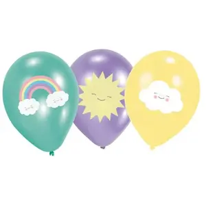 Comparateur de prix : RueDeLaFete Ballon Latex 27,5 cm : 6 Ballons Rainbow