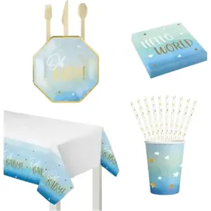 Amscan Pack "Oh baby Boy" - 16 personnes pas cher