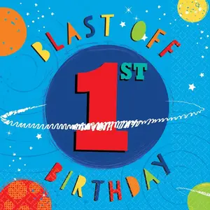 Comparateur de prix : Amscan Serviettes blast off birthday x16 - 1 an