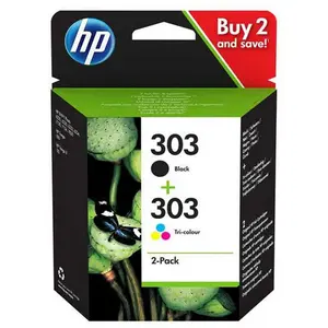Comparateur de prix : Pack De 2 Cartouches D'encre Hp 303 Noir + 3 Couleurs Authentiques Hp