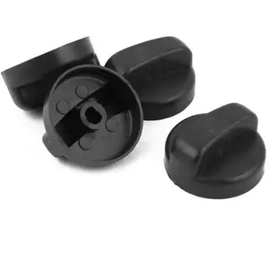 SODIAL Cuisine 44 mm de diametre en plastique Noir Bouton-interrupteur pour plaque de cuisson au gaz 4Vendu parcdiscount