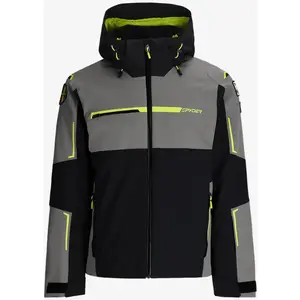 Veste à capuche Spyder Titan gris noir jaune - L pas cher