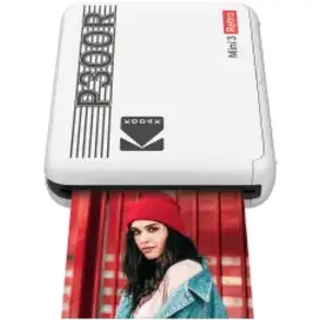 KODAK Mini 3 Retro 4PASS Imprimante Photo Portable (7,6x7,6cm) - Blanc pas cher