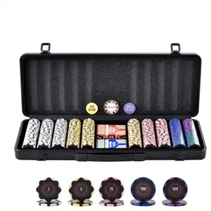 VEVOR Mallette de Poker 500 Jetons de Poker en Argile et ABS 14 g 40x3...