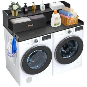 VEVOR Comptoir pour lave-linge et sèche-linge 2 tiroirs étagère à 2 ni... pas cher
