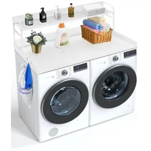 Comparateur de prix : VEVOR Comptoir en bois pour lave-linge et sèche-linge étagère à 2 nive...