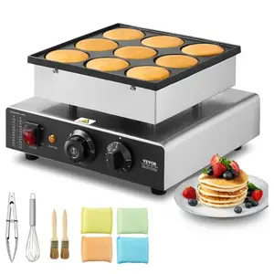 Comparateur de prix : VEVOR Appareil à Pancake Poffertjes Dorayaki 9PCs 76 mm Crêpière Antia...