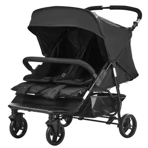 Vevor Poussette double pliable côte à côte légère pour jumeaux tout-petit noir