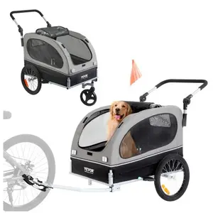 Comparateur de prix : VEVOR Remorque de Vélo Chien Poussette pour Animaux 2en1 40 kg Résistant à l'Eau