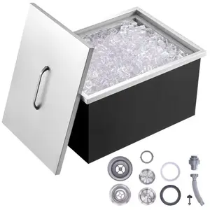 VEVOR Bac à Glace Encastrable 30,25 L 508x355x308 mm Boîte Isotherme p... pas cher