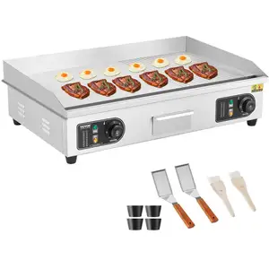 Comparateur de prix : VEVOR Plancha Électrique Plaque à Snacker Commerciale 4400 W Semi-plat 50-300°C