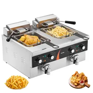 Comparateur de prix : VEVOR Friteuse Électrique Commerciale de Comptoir 3000 W 2 Cuves Inox ...