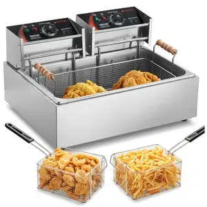 VEVOR Friteuse à bain d'huile électrique commerciale avec 3 paniers 12... pas cher