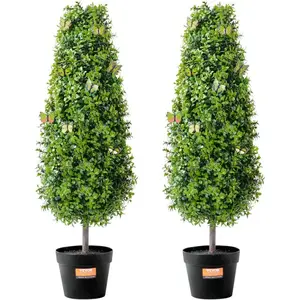 Comparateur de prix : VEVOR Buis Artificiel Fausse Plante Topiaire 2PCS Intérieur Extérieur ...