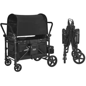 VEVOR Poussette Chariot 4 Enfants Pliable à Quatre Roues 150 kg Campin...