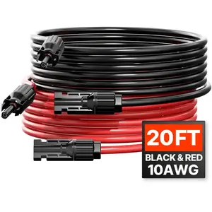 Comparateur de prix : VEVOR Câble d'Extension de Panneau Solaire 6,1 m 10 AWG avec Connecteu...