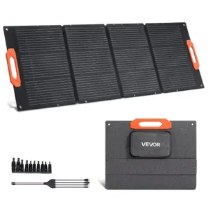 VEVOR Panneau Solaire Portable 150 W Chargeur Solaire Pliable Monocristallin ETFE pour Station Alimentation Camping Randonnée avec Sortie MC4, Port USB QC 3.0 Type-C Adaptateur CC 10 en 1 Étanche IP67Vendu parvevor